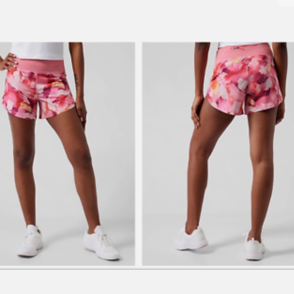 NWOT Athleta Printed Mesh Racer Run Short 3.5 Short - Picture 1 of 4